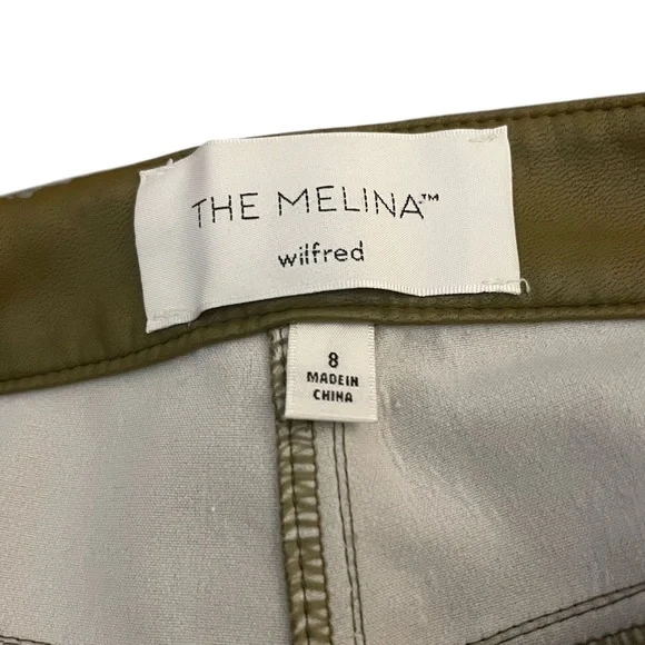Aritzia Wilfred The Melina Vegan Leather Pants In Avocado Green Size 8 - Picture 3 of 6